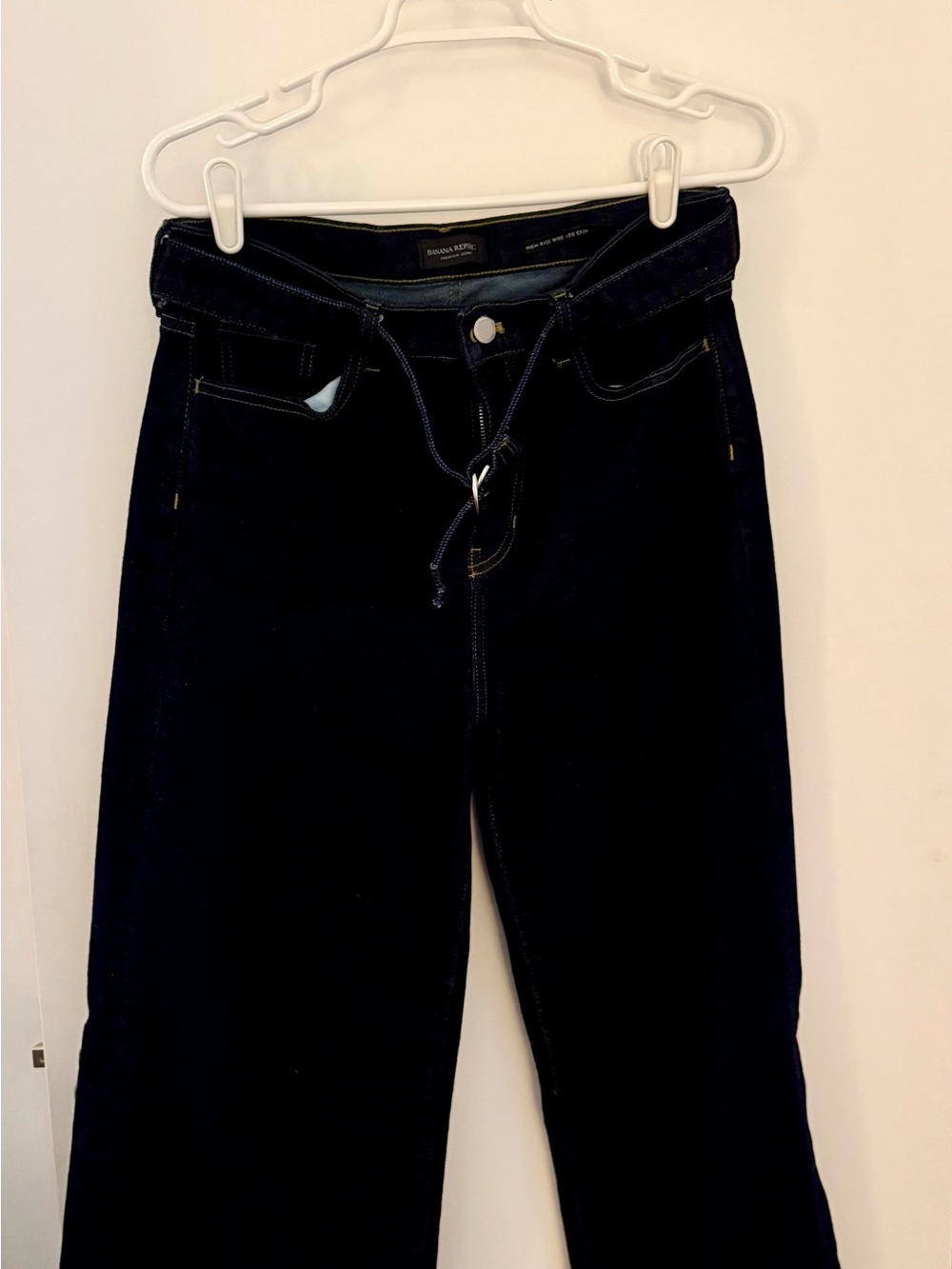 Banana Republic Dark Navy Cropped Tie-Waist Jeans